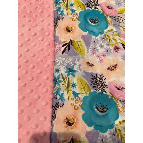 1.5 or 2 inch foam. personalized day care nap mat, kindergarten nap mat, sleep mat, nap mat, watercolor floral with pink minky blanket