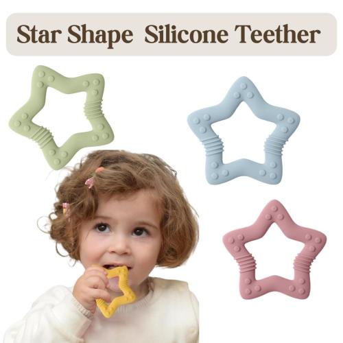 Star-Shaped Silicone Baby Teether – Soft, BPA-Free, Soothing Teething Toy for Infants