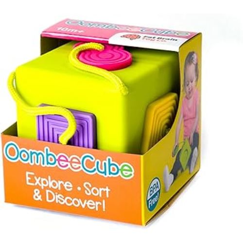 Fat Brain Toys OombeeCube - Travel-Friendly Shape-Sorter for Babies & Toddlers