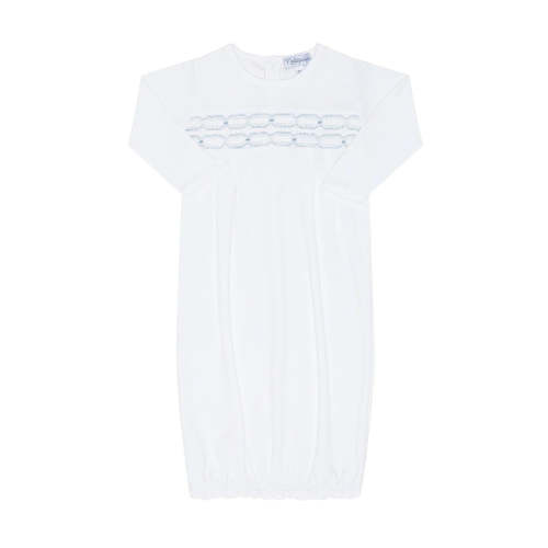 Signature Smocked Boys Gown- White