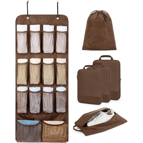 BAGSMART Hanging Compression Packing Cubes for Closet Organizers And Storage, 6 Set Suitcase Organizer Bags Set, Cruise Travel Essentials for Women | Hanging, Compression, Packing Cubes, for Women