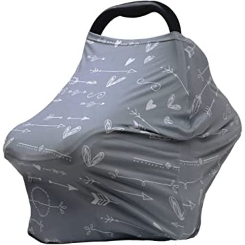 Baby Car Seat Covers – Carseat Canopy Cover, Multipurpose Breastfeeding Cover, Breathable Stroller Covers (Arrows)