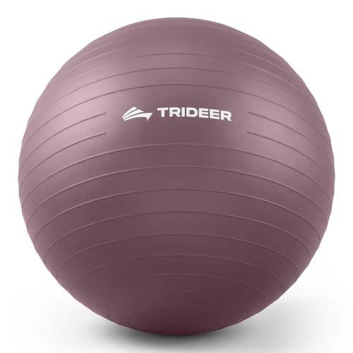 Trideer Yoga Ball for Exercise, Pregnancy, Active Sitting, 55/65/75cm | Non-Slip Durable PVC,Home-Friendly Neutral Colors,Versatile Everyday Use,Balance, Core & Flexibility Training