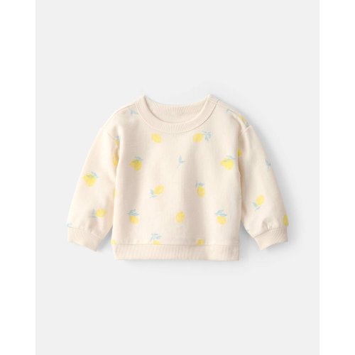 Baby Girl Lemon French Terry Pullover Sweatshirt - Ivory
 | Carter's