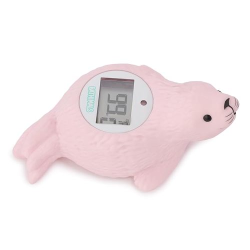 Baby Bath Thermometer | Baby Bath Toys | Adorable Seal Design | Safe Baby Thermometer for Infants | Newborn Essentials | ℉/℃ | Blush