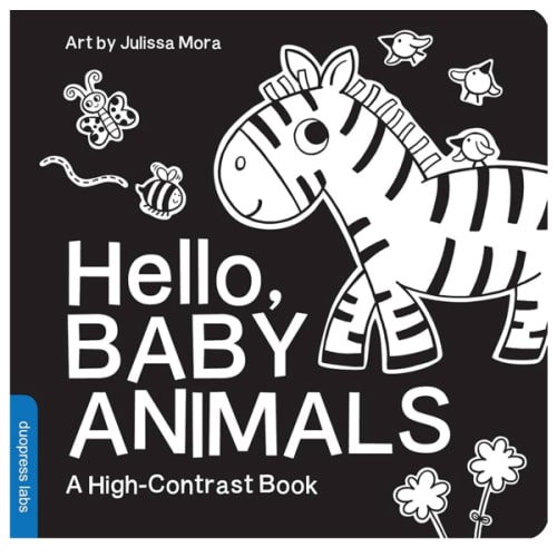 Hello, Baby Animals: A Black-and-White Board Book for Babies That Helps Visual Development (High-Contrast Books)