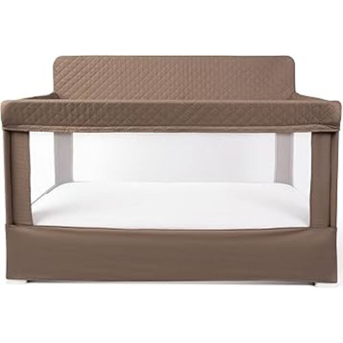 Baby Delight Lunaire Full Size Crib | Breathable Mesh Baby Crib | Tool-Free Assembly Baby Bed | 100% GOTS Certified Organic Cotton Fabric | Organic Mocha
