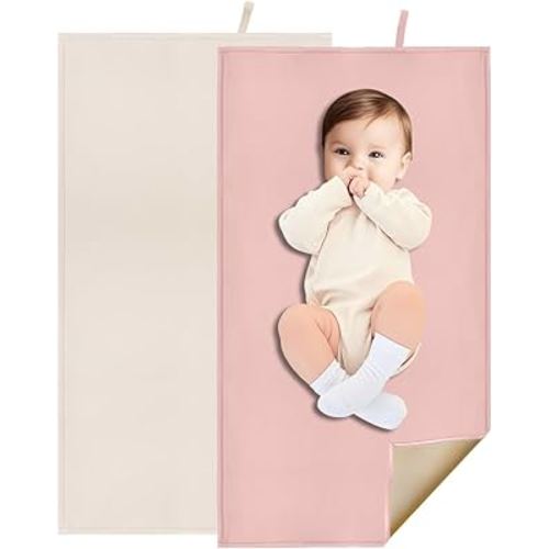 2 Pack Diaper Changing Pad for Baby, Portable Baby Changing Mat for Travel or Home, Foldable Mat Fits Perfectly in Diaper Bag (67-16)