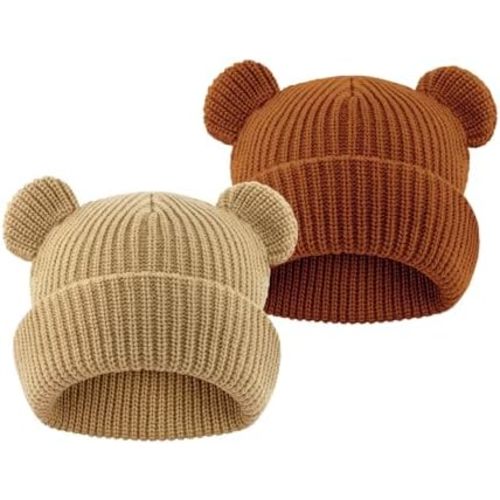 Toddler Boy Winter Hat Baby Knit Beanie Girl Warm Hats Kid Bear Ear Beanies for Cold Weather