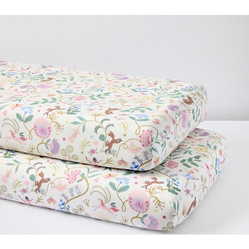 Storybook Friends Organic Cotton Crib Fitted Sheet