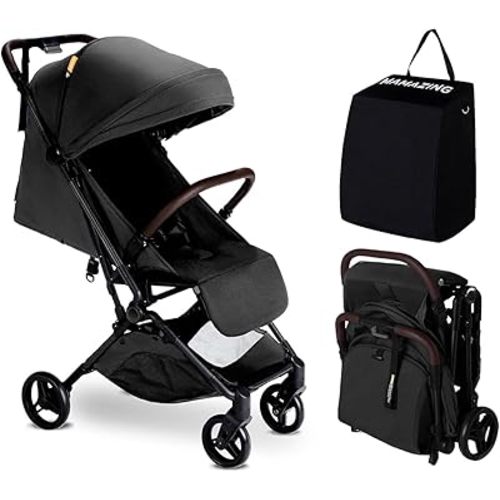 MAMAZING Lightweight Baby Travel Stroller with Carbon Fiber Frame, Compact & Airplane-Friendly, One-Handed Folding Design, 11.6 lbs, Perfect for Toddlers, Jet