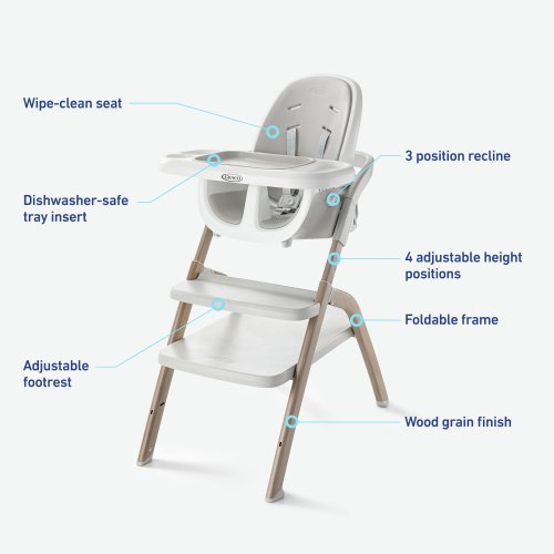 Graco EveryStep Slim 6-in-1 Highchair, Misty - N/A