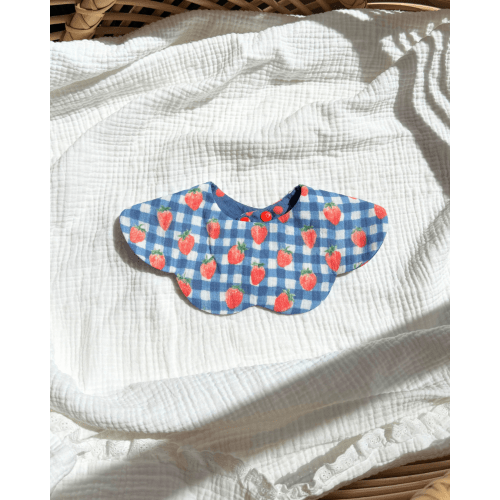 Reversible Organic Muslin Waterproof Bib - Berry Picnic – AEGI BLOOM