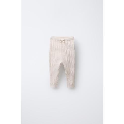 CABLE KNIT LEGGINGS - Light pink | ZARA United States