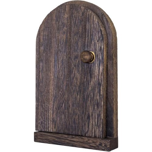 Self-Adhesive Outlet Cover – A Creative Wooden Cover that Conceals Wall Plates、 Switches、Stains、Wall holes and Protects Child – Elf Door for Wall – 7.87 Inch Tall Fairy Door (Paulownia)