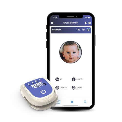 Snuza Pico 2 Wearable Child-Care Aid | App Connected or Standalone | Detects & Reports Movement Activity | Body Position, Sleep & Skin Surface Temperature Information | Real-Time Notifications