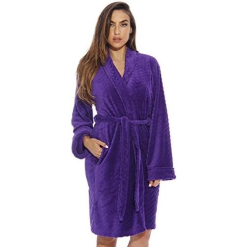 Just Love Velour Chevron Texture Bath Robes for Women