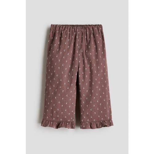 RUFFLE-TRIMMED COTTON PANTS