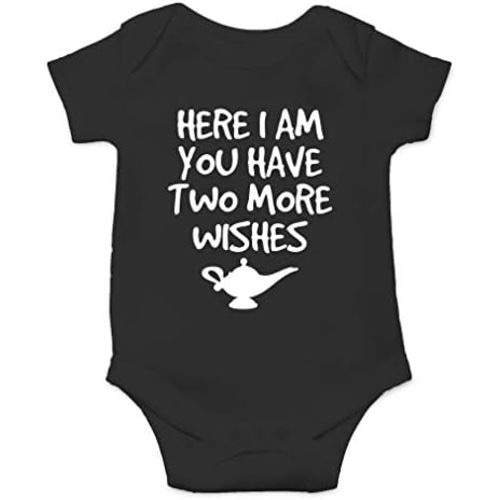 AW Fashions Here I Am, You Have Two More Wishes Baby Bodysuit Funny Cute Newborn Romper Unisex Boys Girls