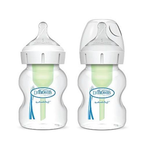 Dr. Brown's Natural Flow® Anti-Colic Options+™ 2 Pack Wide-Neck 5oz Baby Bottle with Level 1 Nipple