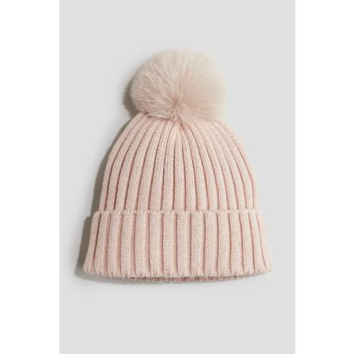 RIB-KNIT POMPOM HAT