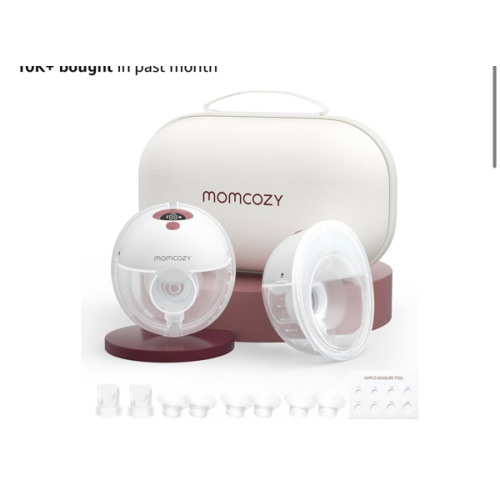 Momcozy M5 Hands-Free Wearable Breast Pump, Double-Sealed Flange for Baby-Like Comfort, 3 Modes & 9 Suction Levels, Portable Electric Pump – 24mm, 2-Pack Cozy Red