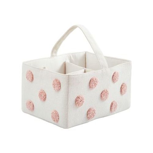 Embroidered Dot Nursery Storage, Diaper Caddy, Blush