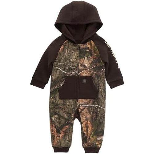 Carhartt baby-boys Long-sleeve Hooded Zip-up Footless Jumpsuit One-piece Hoodie