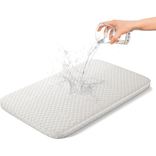 Wonder Living Baby Bassinet Mattress, Breathable, Hypoallergenic, Premium Foam, Non-Toxic, Rectangle Shaped with Removal Waterproof Cover,19" x 33" x 2''