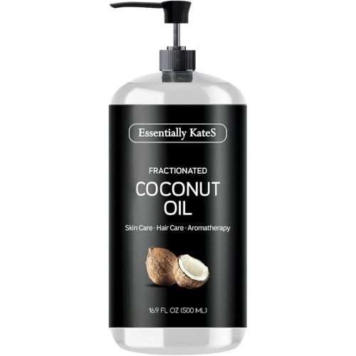 Essentially KateS Fractionated Coconut Oil 33.8 Fl Oz (2 x 16 Fl Oz) - Pack of 2 - Body Oil, Massage Oil, Hair Oil, Carrier Oil for Essential Oils - No Scent