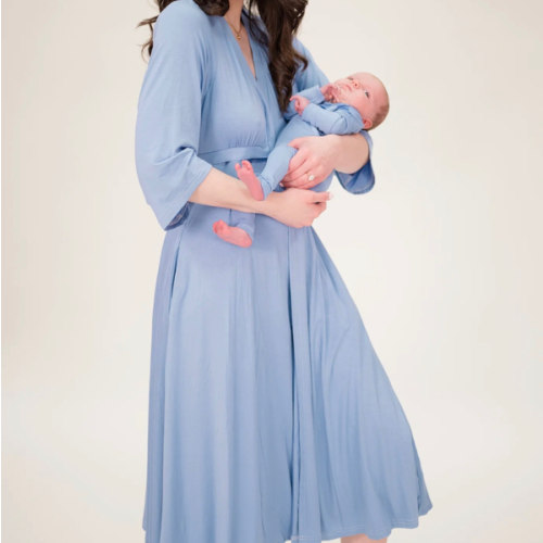 Lila Labor & Postpartum Gown in Periwinkle Blue
