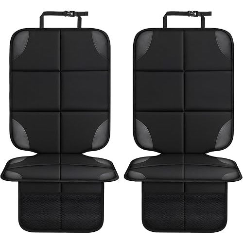 Car seat Protector 2 mesh Pocket Waterproof car seat Covers, Universal Size, Baby, pet, Children's car seat Protector, Anti Slip Bottom (2 Pieces)