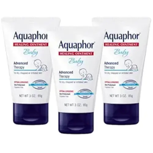 Aquaphor Baby Healing Ointment, Advanced Therapy for Chapped Cheeks and Diaper Rash, 3 oz. Tube (Pack of 3)