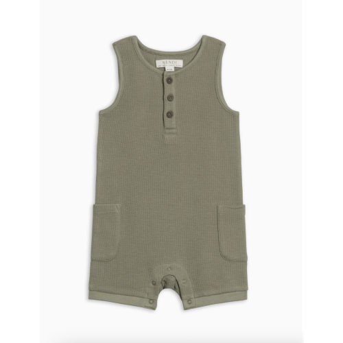 Percy Waffle Short Romper - 6-12M