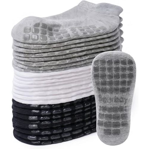 Non-Slip Baby Cotton Ankle Socks with Grippers for Toddler Walking