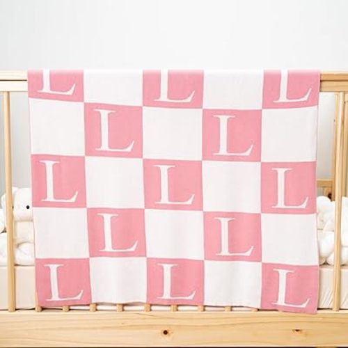 Personalized Name Baby Blanket, Knit Name Baby Blanket, Soft Breathable Cotton Knit Kids Blankets, Newborn Kid Gift, New Mom Gifts, Newborn Kids Girl & Boy 3