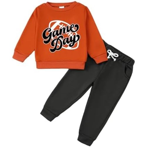 NZRVAWS Toddler Baby Boy Clothes Long Sleeve Pullover Sweatshirt Letter Top Jogger Pants Newborn Infant Boy Clothing Set