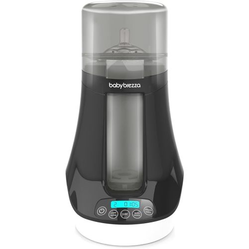 Baby Brezza Electric Baby Bottle Warmer, Breast Milk + Baby Food Warmer and Defroster - Universal Fits All Feeding Bottles:Glass, Plastic, Small, Large + Digital Display,Black and White