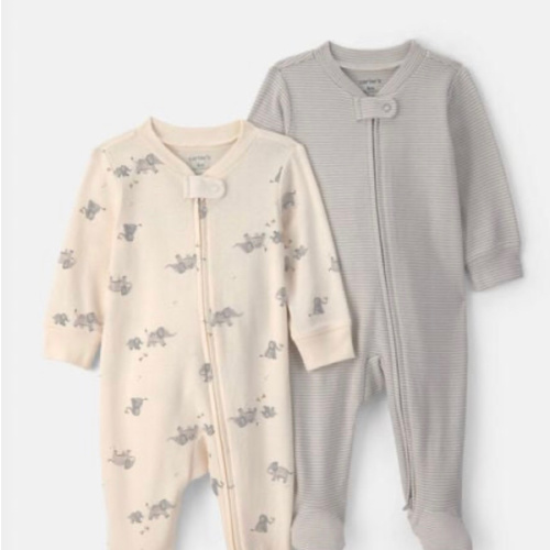 Baby 2-Pack Elephant Striped Sleep & Play Pajamas - Grey | Carter's