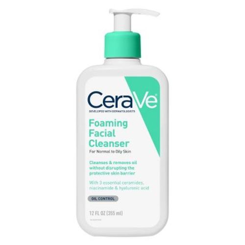 CeraVe Foaming Face Wash with Hyaluronic Acid and Niacinamide for Oily Skin - 12 fl oz: Fragrance-Free, Noncomedogenic, Contains Ceramides