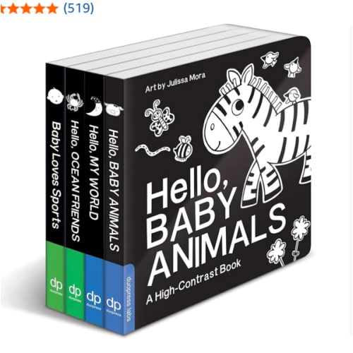 High Contrast Baby Book Set: 4 Board Books for Newborns