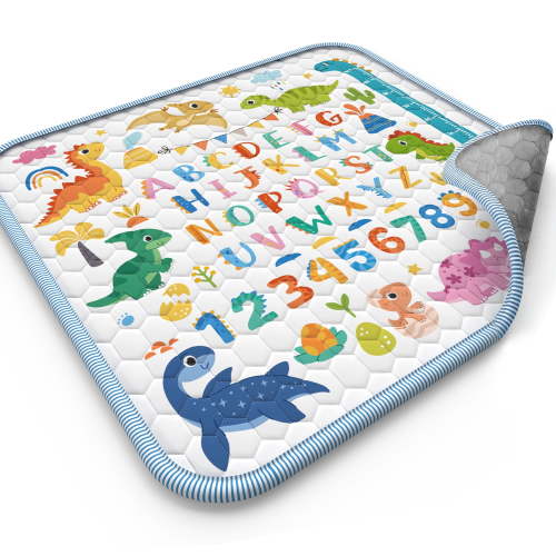 WonderStone Baby Play Mat for Floor, 50x50 Playpen Mat, Non-Slip Foldable Tummy Time Mat, Machine Washable, Soft for Babies Toddlers Infants 0-3 Years, White