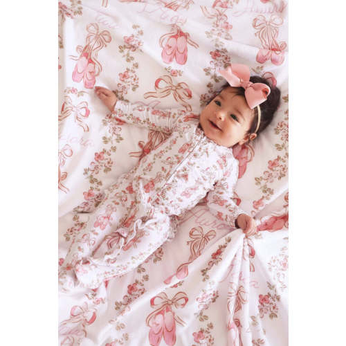 Ballet Blossoms Ruffle Zipper Footie