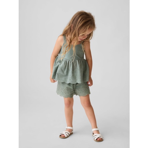 Baby & Toddler Eyelet Hem Pull-On Shorts