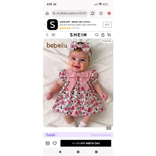 SHEIN One-Piece Newborn Casual, Simple, Loose-Fitting Cartoon Pattern Round Neck Short-Sleeved Dress, Perfect For Summer. | SHEIN USA