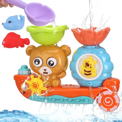 sixwipe Bath Toys for Toddlers 1-3, Colorful Water Fun Tub Toys, Develop Motor Skills, Suction Cups
