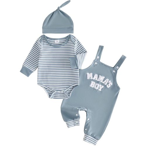 fhutpw Baby Boy Long Sleeve Bodysuit Overalls Outfit Infant Clothes Set