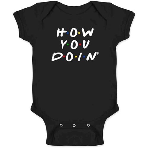 Pop Threads How You Doin Quote Funny 90s Retro Baby Toddler Kids Girl Boy T-Shirt