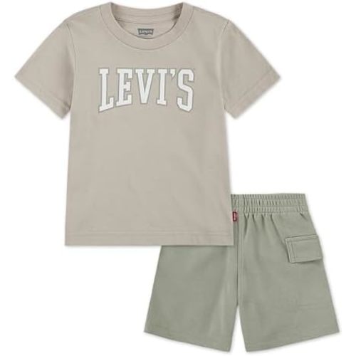 Levi's Boys' and Baby Graphic T-Shirt and Shorts 2-Piece Outfit Set