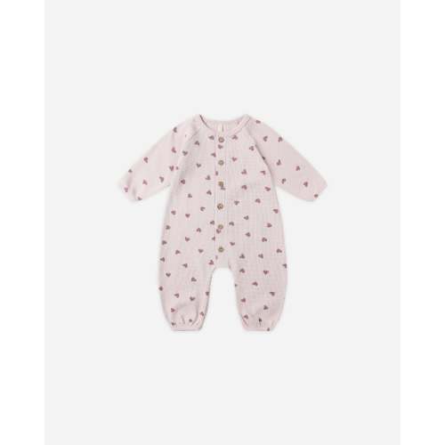 Waffle Long Sleeve Jumpsuit || Hearts – Quincy Mae